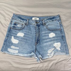 High-waisted ripped jean shorts from Forever 21